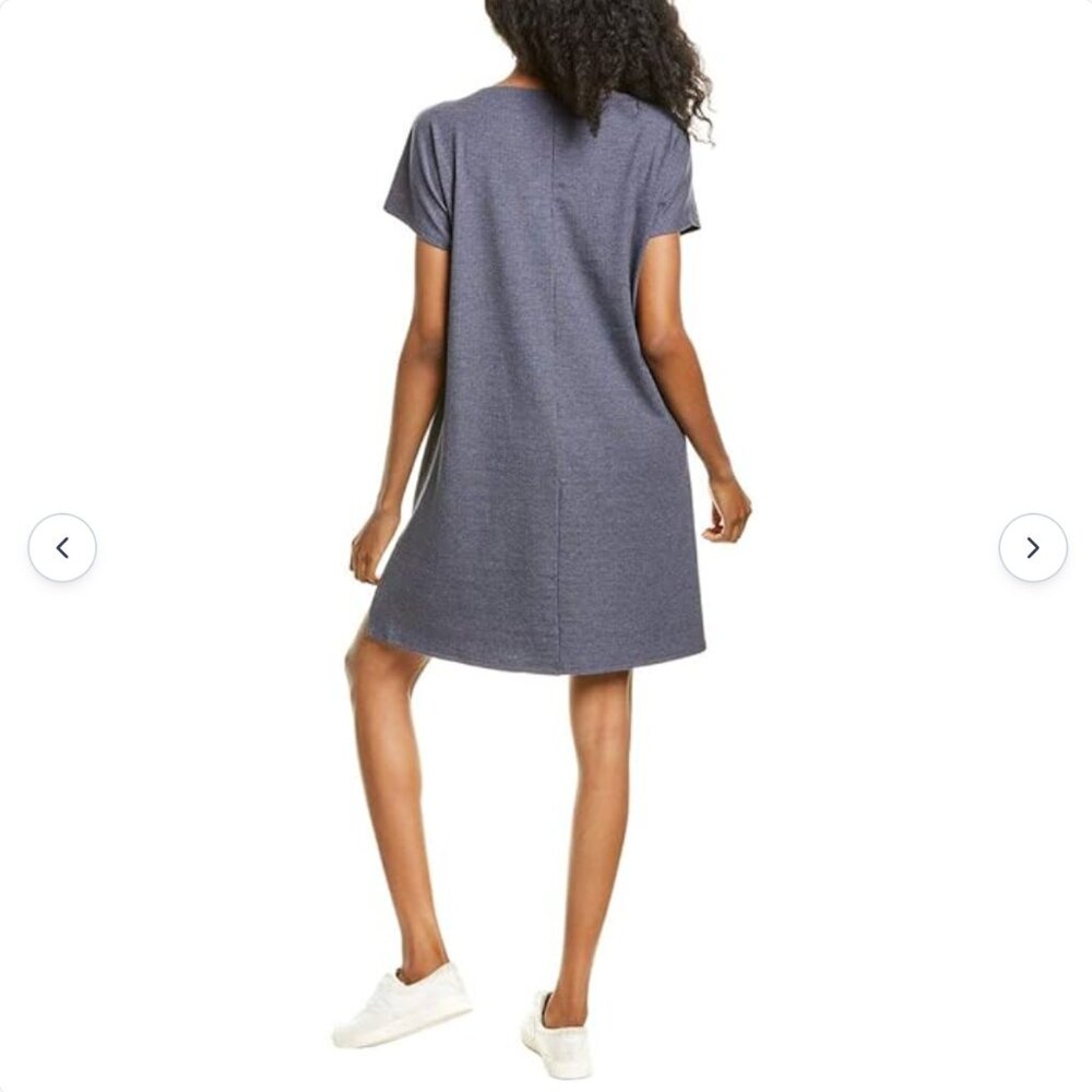 Eileen Fisher Women Ribed Knit Tunic Mini Dress M Boat Neck Stretch Shor… - Picture 2 of 11
